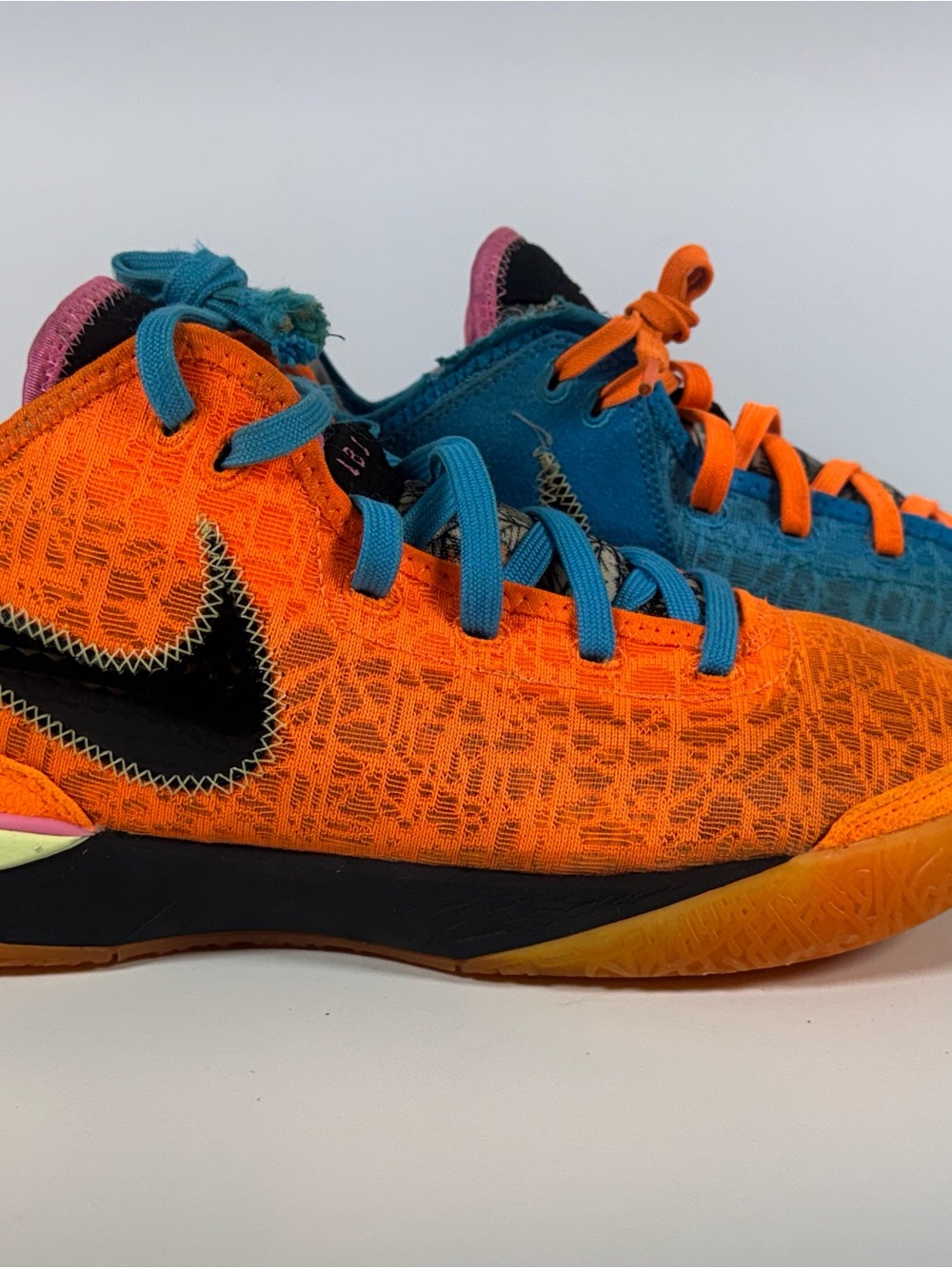 Nike Kids' Bright Orange and Teal Athletic Sneakers